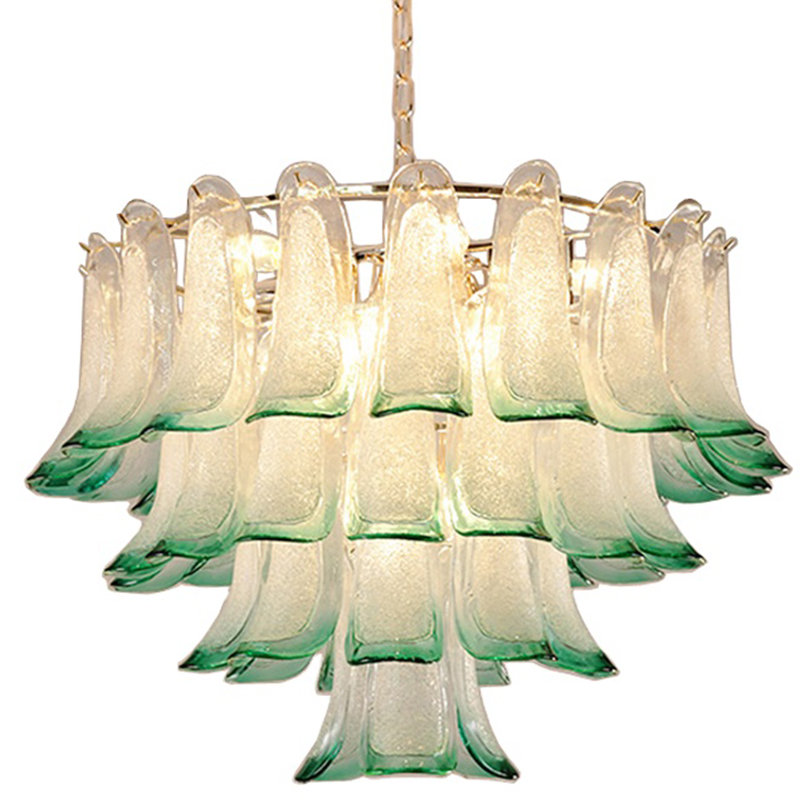 Люстра Peacock Chandelier Золотой Прозрачное Стекло Зеленый в Сочи | Loft Concept 