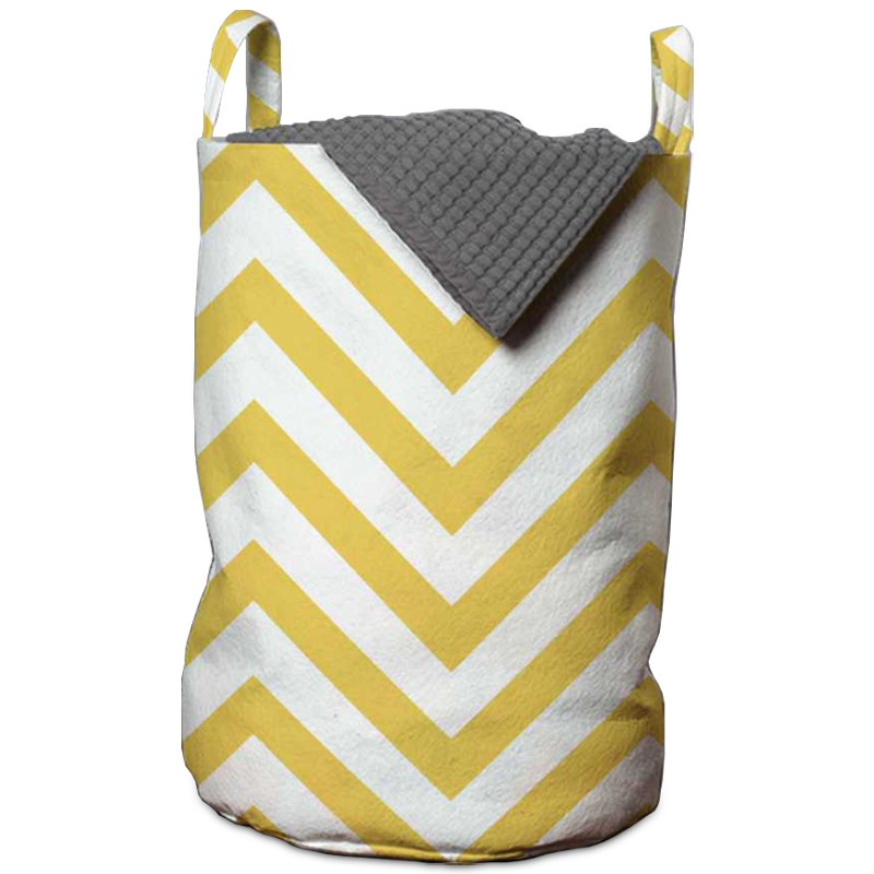 Корзина Mustard Chevron Basket Горчичный Белый в Сочи | Loft Concept 