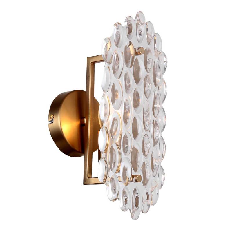 Бра Textured Glass Chandelier sconce oval Глянцевое золото Прозрачное Стекло в Сочи | Loft Concept 