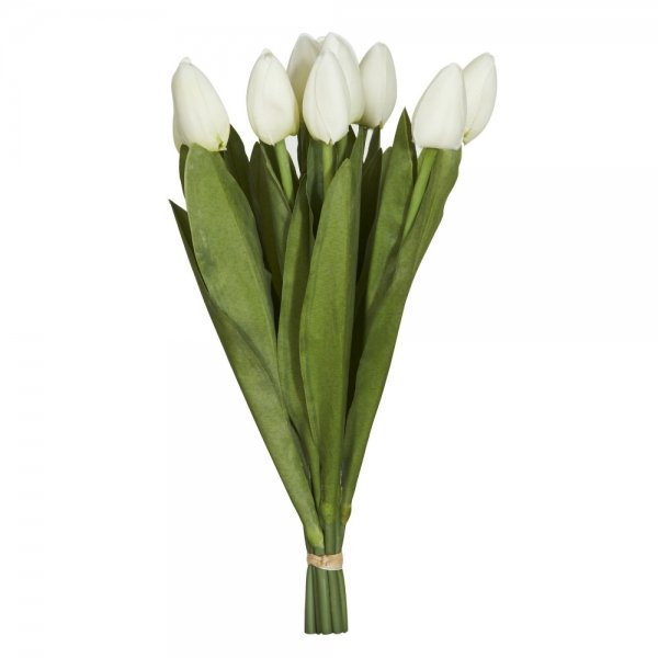 Декоративный искусственный цветок Bouquet Of White Tulips Белый Зеленый в Сочи | Loft Concept 