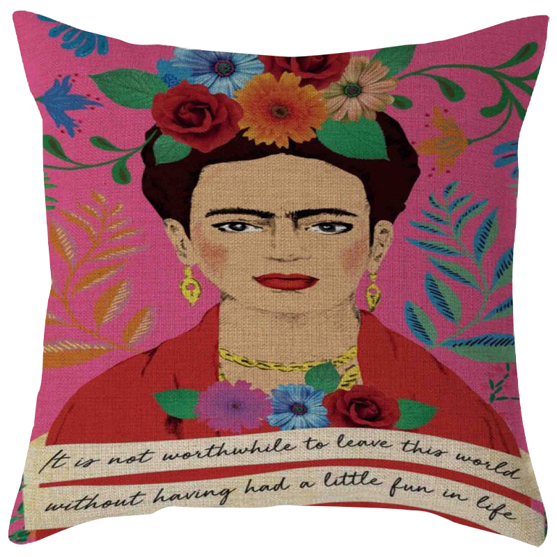 Декоративная подушка Frida Kahlo 16 Розовый Мульти в Сочи | Loft Concept 