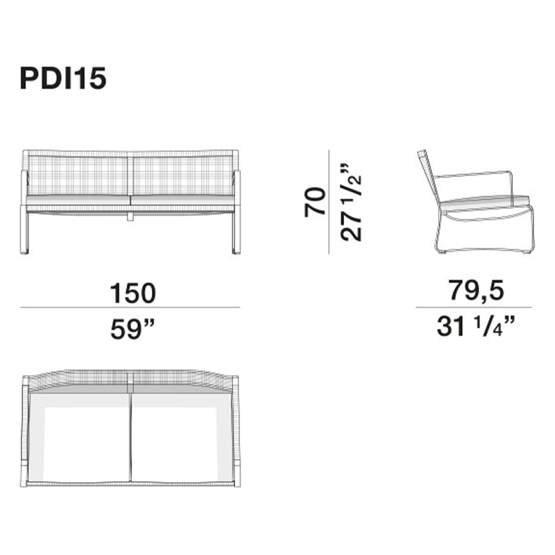 Двухместный уличный диван PHOENIX Sofa в Сочи