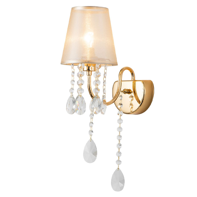 Бра золотого цвета с хрустальным декором Dainty Light Золотой Янтарный Бра золотого цвета с хрустальным декором Dainty Light Золотой Янтарный в Сочи | Loft Concept