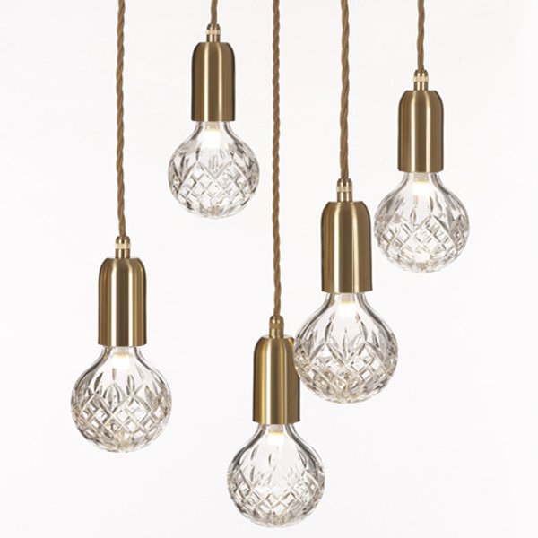 Подвесной светильник lee broom Ceare Crystal Bulb Chandelier Золотой в Сочи | Loft Concept 