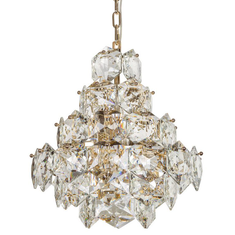 Люстра Tiers Crystal Light Chandelier Gold 45 Золотой Прозрачное Стекло в Сочи | Loft Concept 