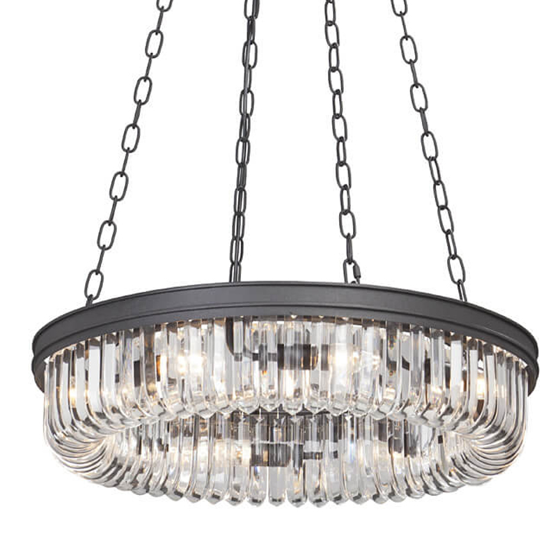 Люстра Retro Frozen Clear Glass Chandelier D 62 Черный в Сочи | Loft Concept 