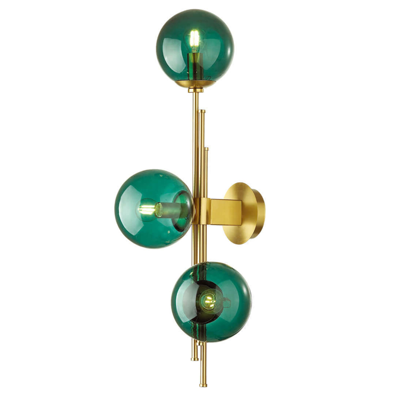 Бра TRILOGY WALL SCONCE Turquoise glass 70 Латунь в Сочи | Loft Concept 