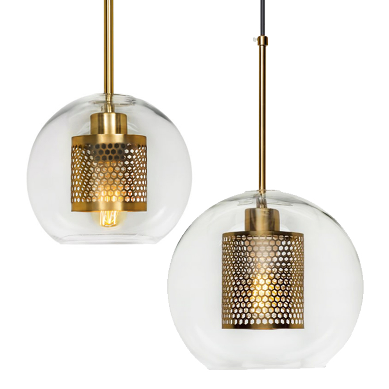 Perforated Vessel Pendant Lamp Gold Ball Золотой Прозрачное Стекло в Сочи | Loft Concept 