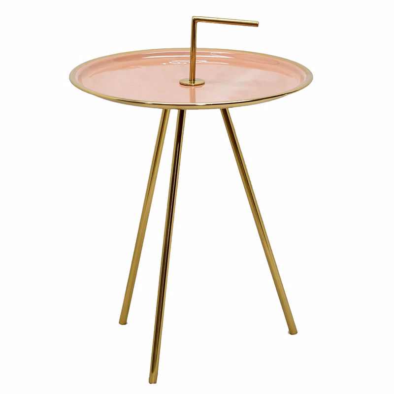 Приставной стол Salute Table Pink Розовый пастельный Глянцевое золото в Сочи | Loft Concept 