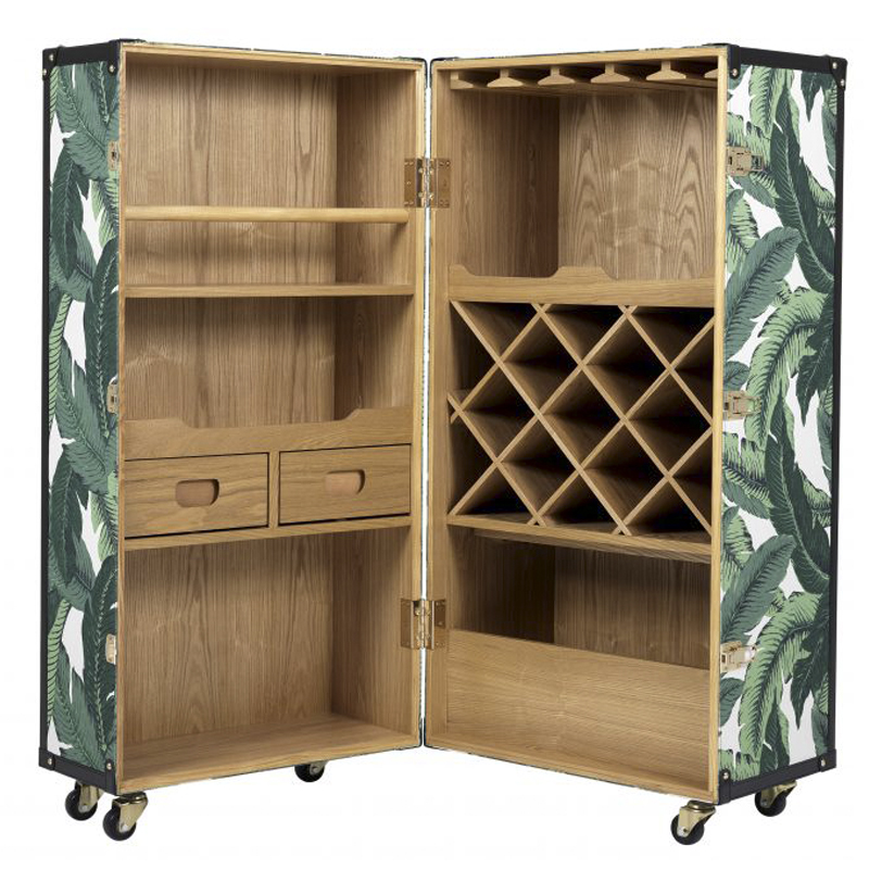 Винный шкаф Eichholtz Wine Cabinet Martini Bianco Tropical Белый Зеленый Древесина Золотой в Сочи | Loft Concept 