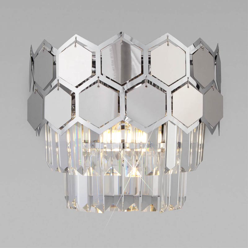 Бра Hanging Hexagon Moira Sconce chrome Прозрачный (Transparent) Хром в Сочи | Loft Concept 