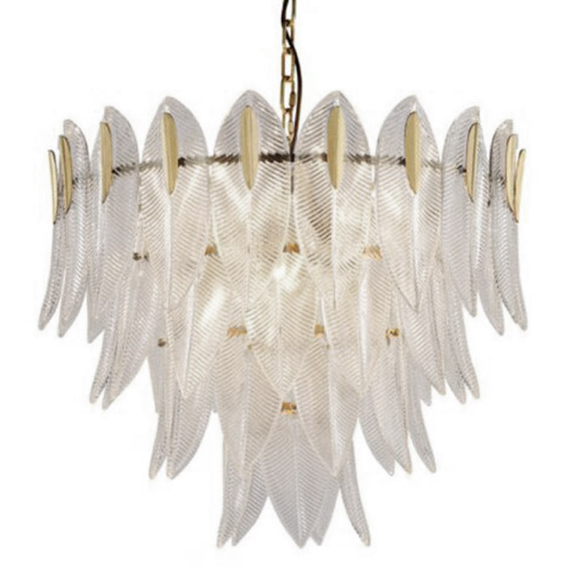 Люстра Textured Glass Petals Chandelier Бронза Белое матовое стекло в Сочи | Loft Concept 