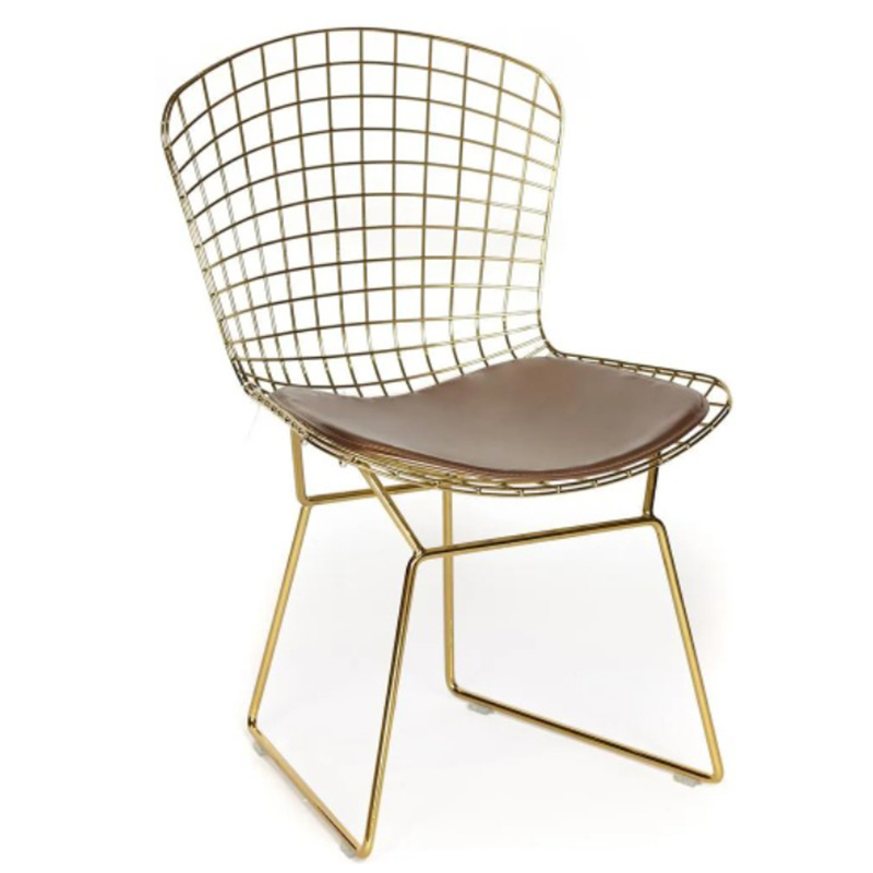 Стул Bertoia Chair Gold Золотой Коричневый в Сочи | Loft Concept 