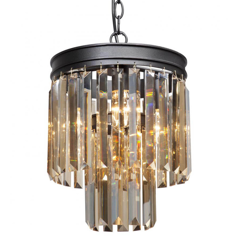 Светильник ODEON Amber GLASS Pendant lamp Янтарное Стекло D 27 Черный матовый Прозрачное Стекло в Сочи | Loft Concept 