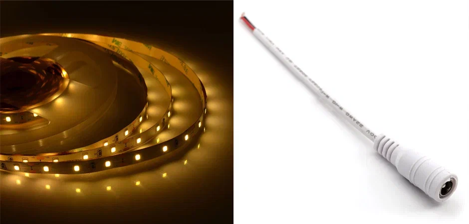 Комплект светодиодная лента 4,8W/m 60LED/m 3528SMD теплый белый с адаптером - Loft-Concept в Сочи