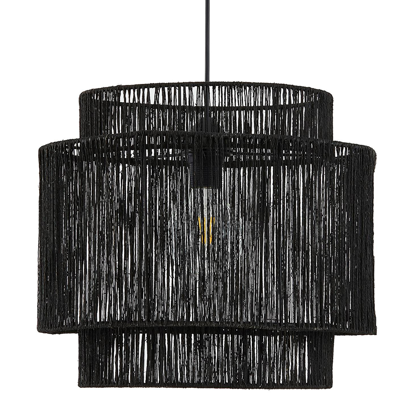 Подвесной светильник Signe Wicker Hemp Black Dual Черный в Сочи | Loft Concept 