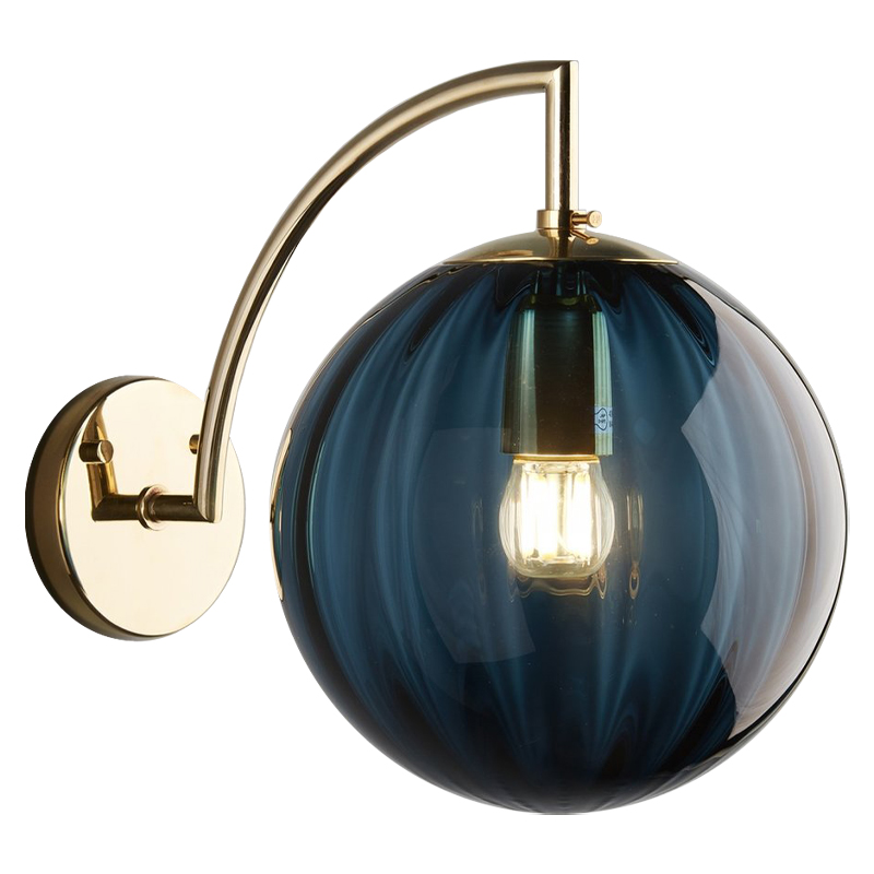 Бра Hector Sconce Blue Глянцевое золото Синий в Сочи | Loft Concept 