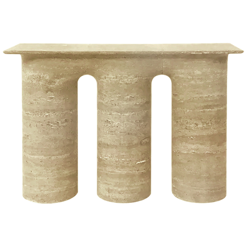 Консоль Three Columns Marble Travertine Console Песочный Коричневый в Сочи | Loft Concept 