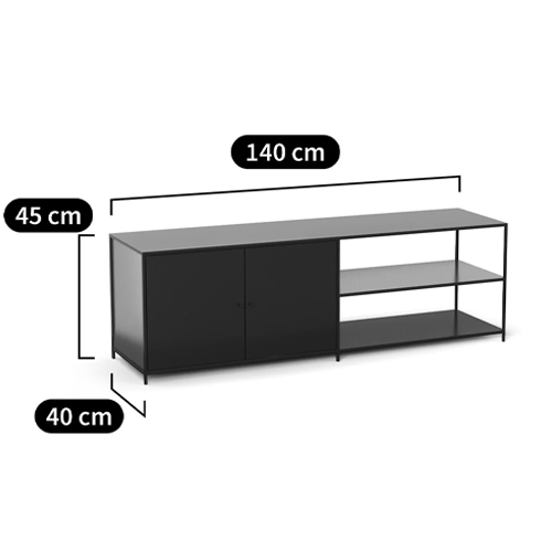 ТВ-тумба из металла с 2-мя дверцами и полками Damian Metal TV Stand в Сочи