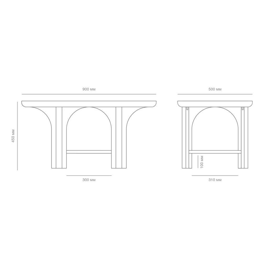 Стол кофейный деревянный с арочным основанием Arch Passage Стол кофейный деревянный с арочным основанием Arch Passage в Сочи