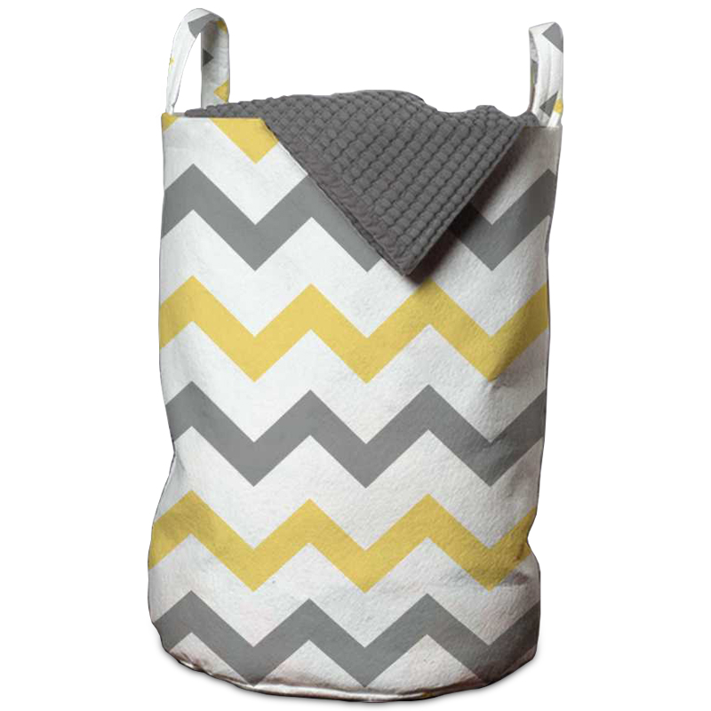 Корзина Mustard and Gray Chevron Basket Горчичный Серый Белый в Сочи | Loft Concept 