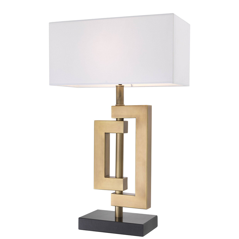 Настольная лампа Eichholtz Table Lamp Leroux brass Белый Латунь Античная полированная Черный в Сочи | Loft Concept 