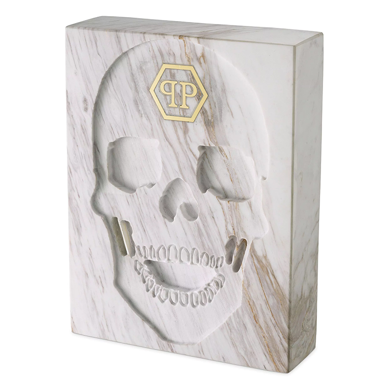 Статуэтка Philipp Plein Marble Skull book Белый Мрамор Bianco в Сочи | Loft Concept 