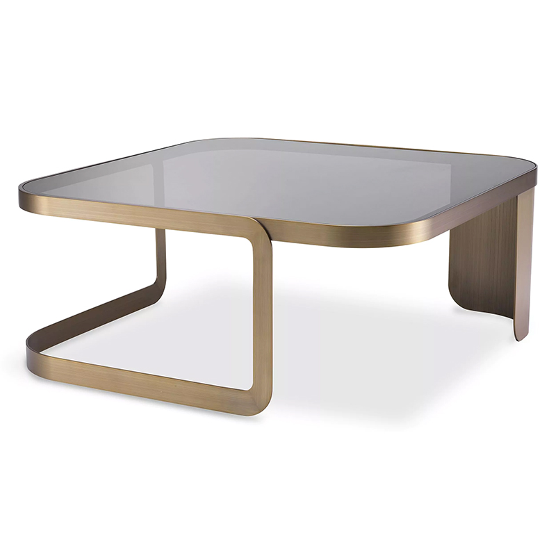 Кофейный стол Eichholtz Coffee Table Numa Стекло Смок Латунь в Сочи | Loft Concept 