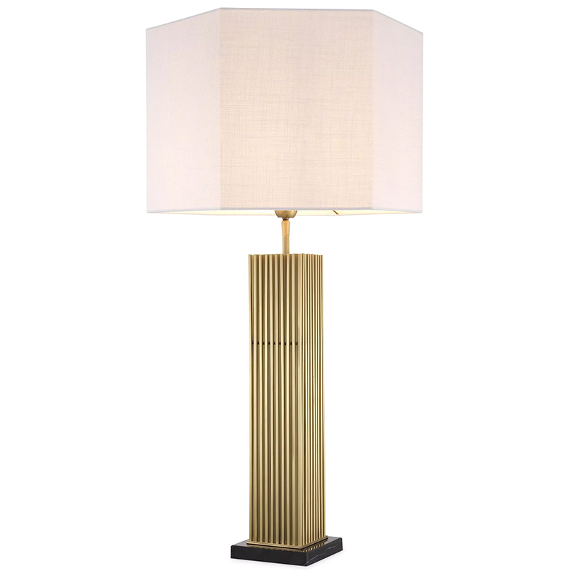 Настольная лампа Eichholtz Table Lamp Viggo Brass Латунь Белый в Сочи | Loft Concept 