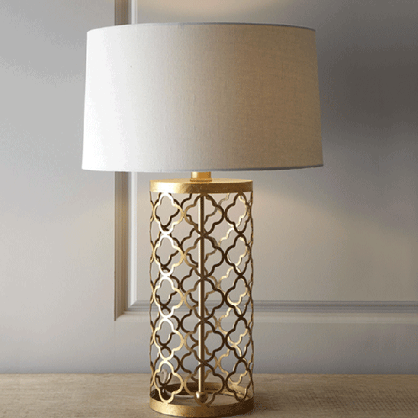 Настольная лампа Regina-Andrew Design Quatrefoil Drum Lamp Латунь в Сочи | Loft Concept 