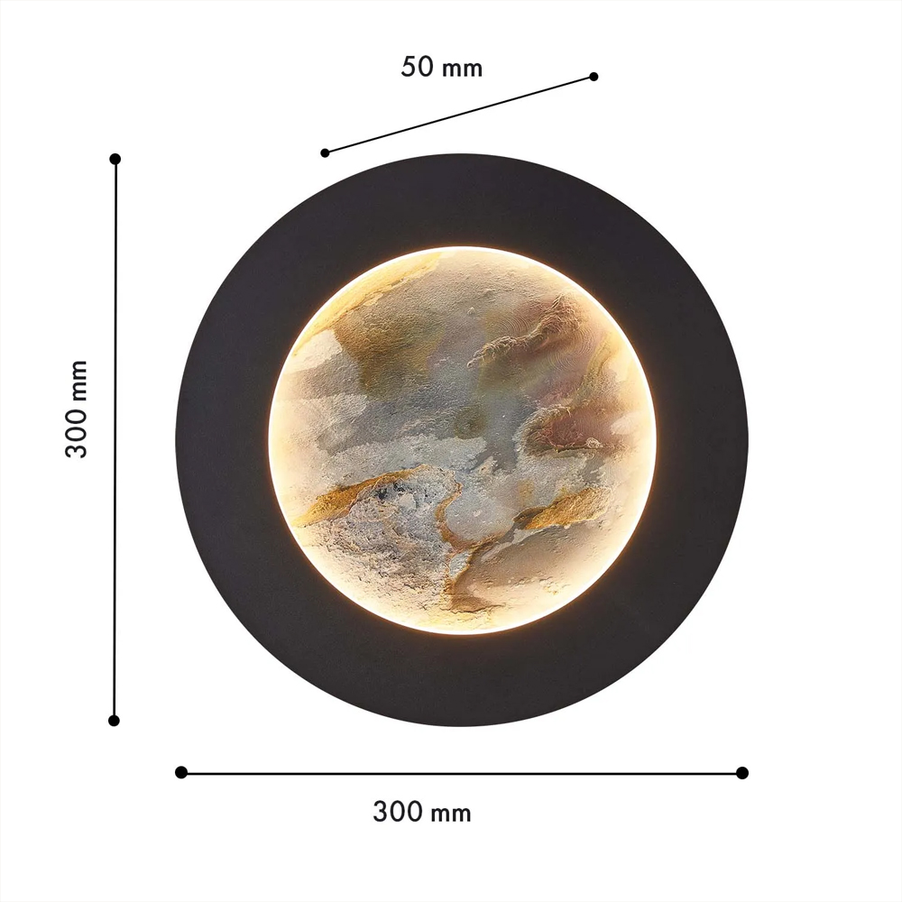 Бра в форме диска черного цвета Borders of Black в Сочи