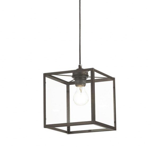 Подвесной светильник Loft Industrial Ortogonal Pendant Cube Brown Прозрачное Стекло Коричневый в Сочи | Loft Concept 