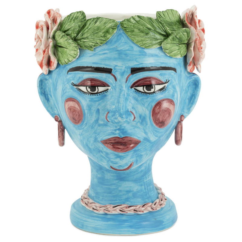 Ваза VASE HEAD SELVA COLOR Light blue Винтажный голубой Зеленый в Сочи | Loft Concept 