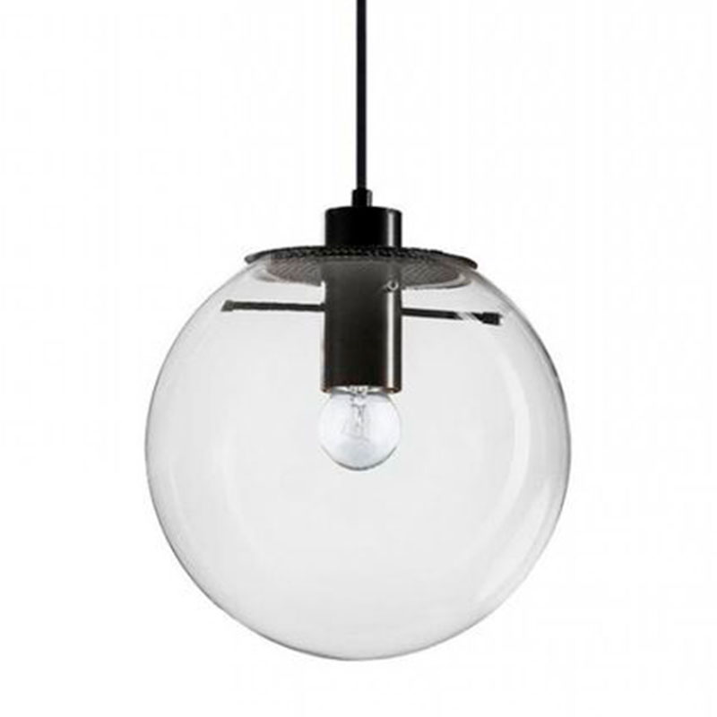 Подвесной светильник Selene Glass Ball Ceiling Lights Black  40 cm Черный Прозрачное Стекло в Сочи | Loft Concept 