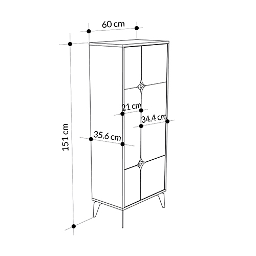 Комод белый с 4-мя дверцами на металлических ножках SPARK MULTIPURPOSE CABINET WHITE в Сочи