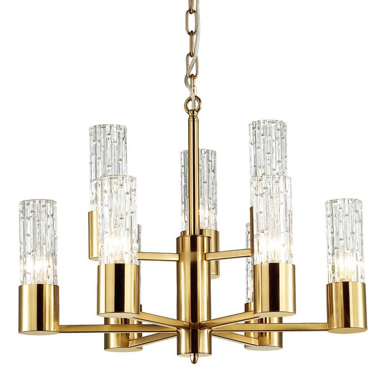 Люстра Lorinda Chandelier two tiers Прозрачный (Transparent) Золотой в Сочи | Loft Concept 