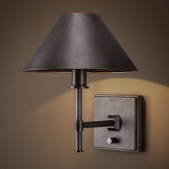 Бра RH Petite Candlestick SCONCE Aged steel Графит в Сочи | Loft Concept 