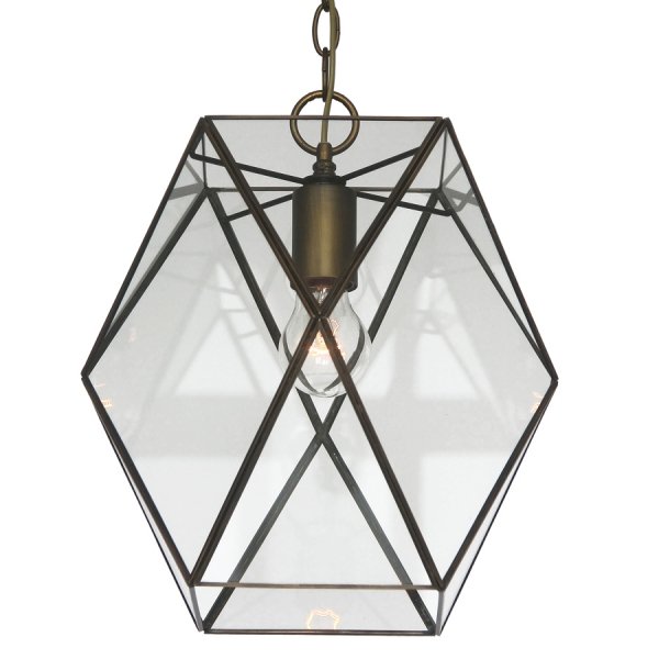 Подвесной светильник Rombius Pendant I clear glass Латунь Античная полированная в Сочи | Loft Concept 