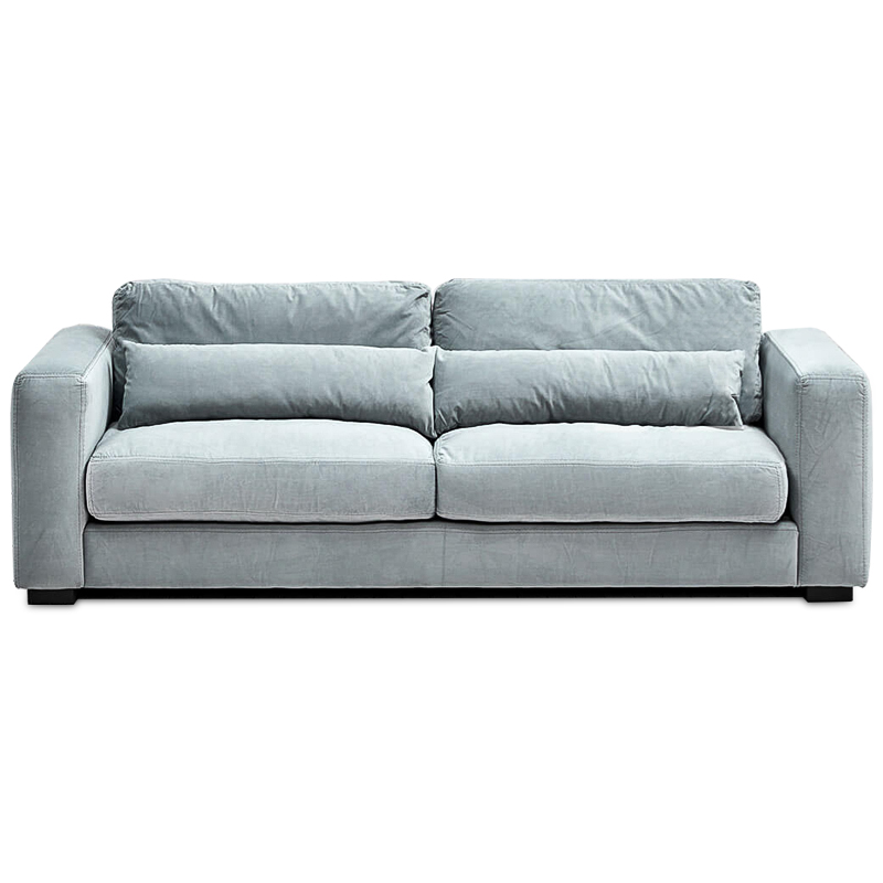 Диван Kleber Sofa soft blue Голубой пастельный Черный в Сочи | Loft Concept 