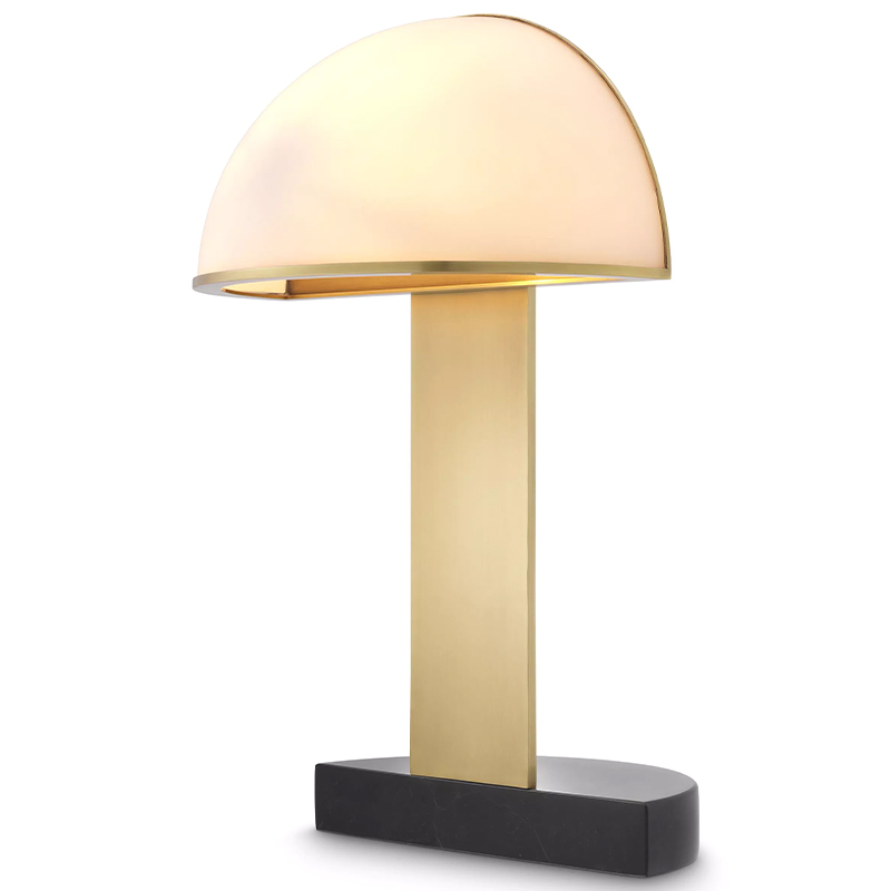 Настольная лампа Eichholtz Table Lamp Archer Белое матовое стекло Латунь Черный в Сочи | Loft Concept 