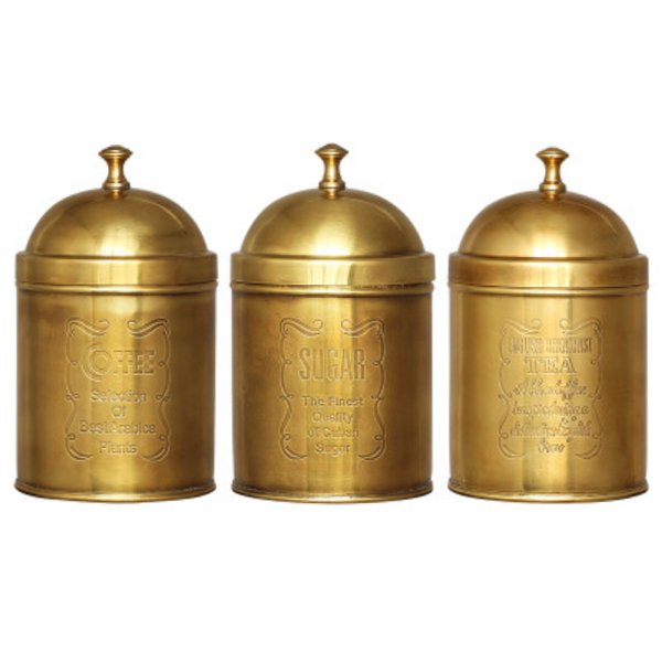 Набор банок Kitchen Canister Sets Brass Латунь в Сочи | Loft Concept 