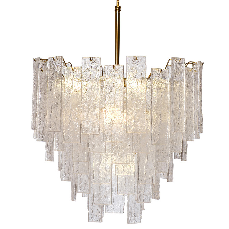 Люстра Dorit Textured Glass Rectangular Chandelier Золотой в Сочи | Loft Concept 