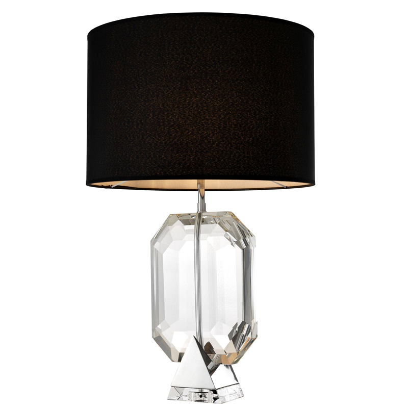 Настольная лампа Eichholtz Table Lamp Emerald Nickel & black Черный Никель Прозрачный в Сочи | Loft Concept 