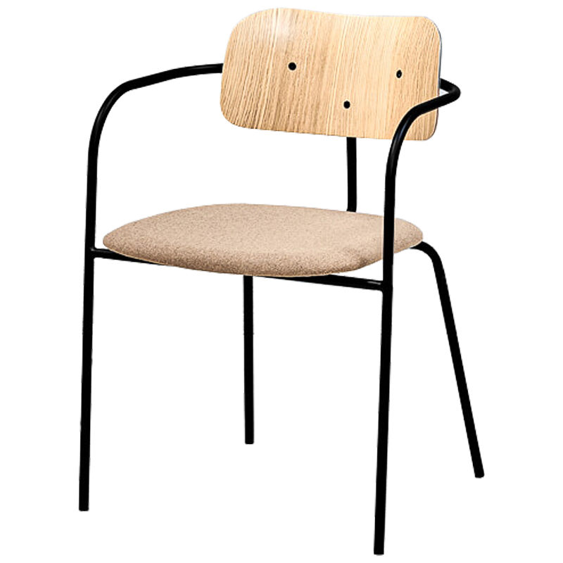 Стул Pilar Loft Stool beige Черный Бежевый Древесина в Сочи | Loft Concept 