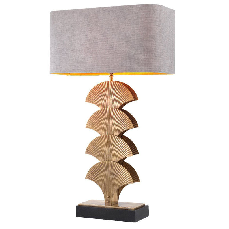 Настольная лампа Eichholtz Table Lamp Iris Черный Винтажная латунь Серый в Сочи | Loft Concept 