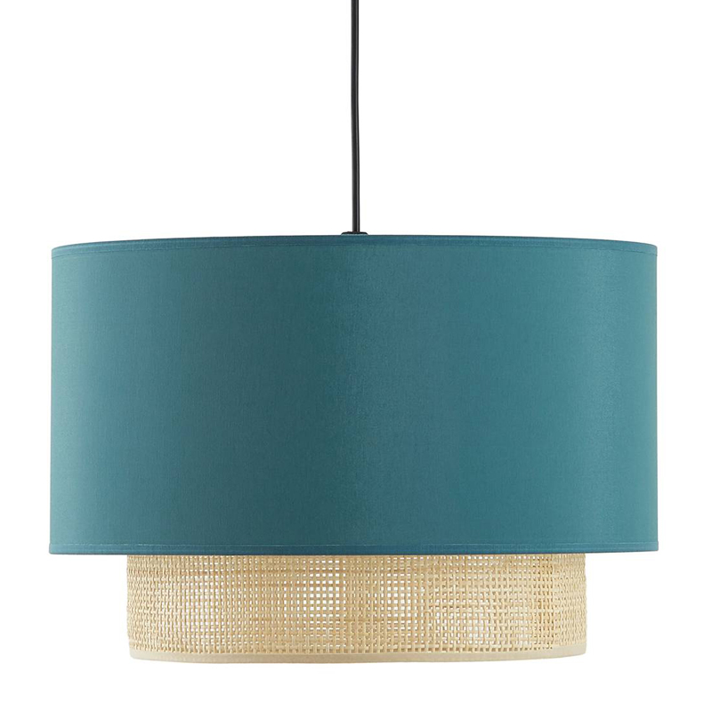 Подвесной светильник Ottar Wicker Turquoise lampshade Бежевый Бирюзовый в Сочи | Loft Concept 