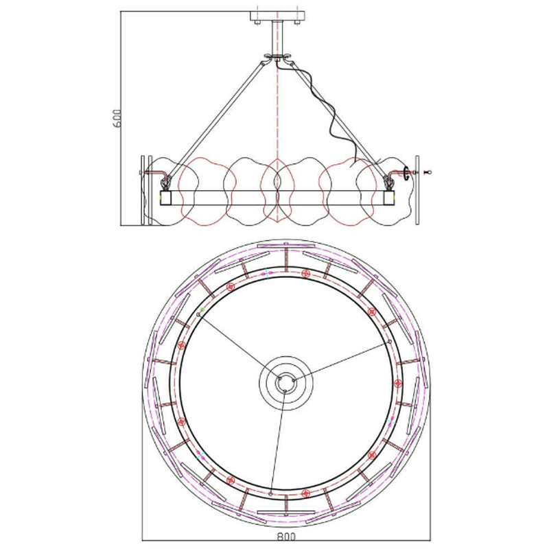 Люстра Мрамор Lucretia Marble Round Chandelier 80 см в Сочи