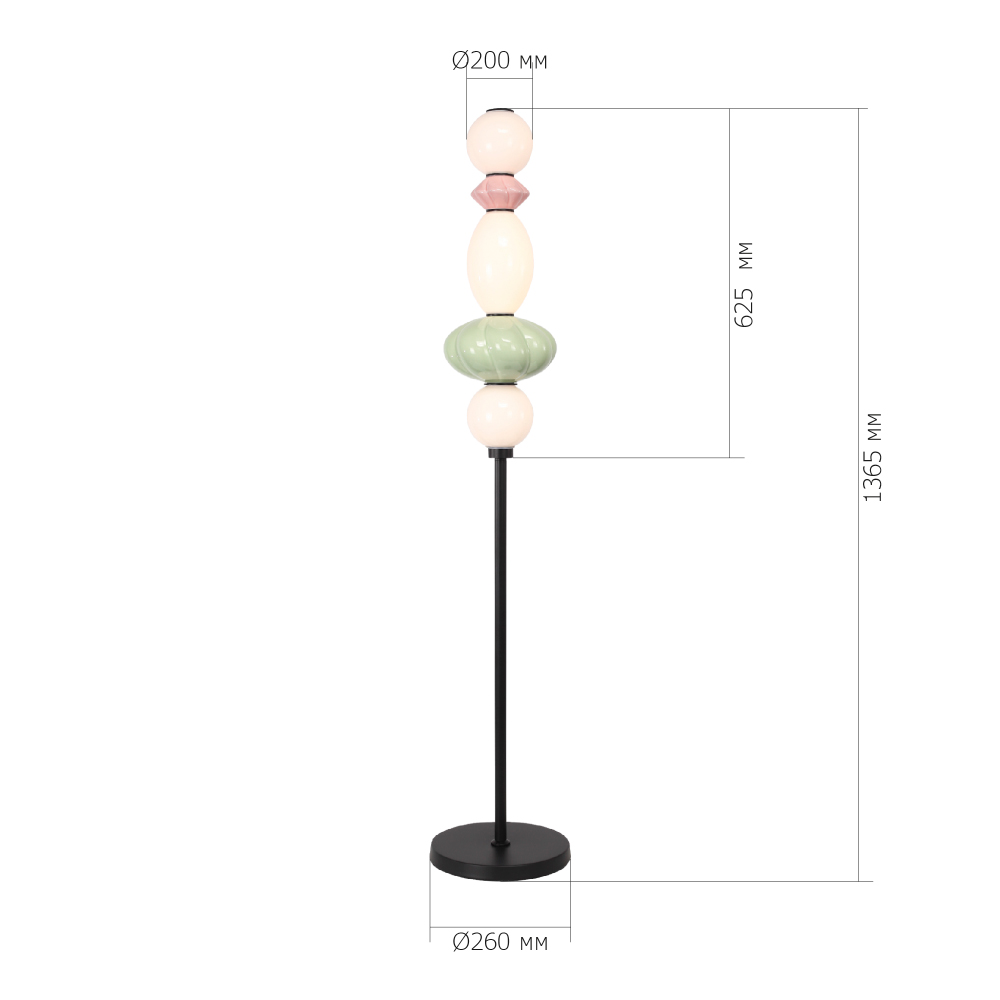 Торшер с фигурными керамическими элементами Fragrant Light в Сочи