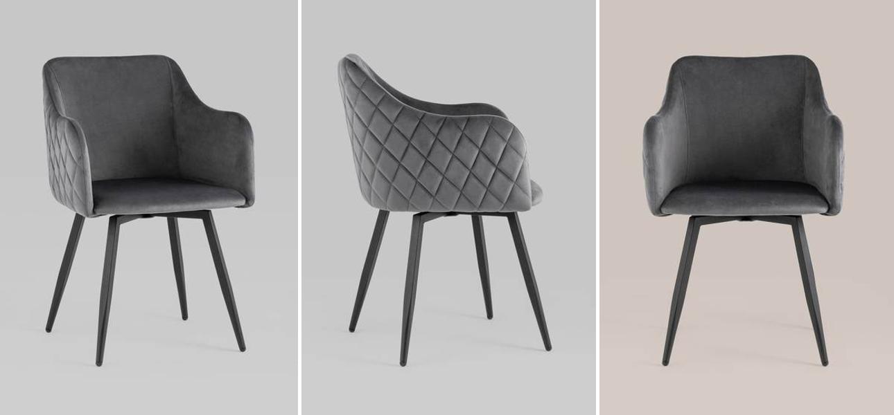 Стул Вращающийся Nika Chair Серый Цвет - фото