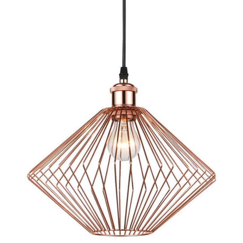 Подвесной светильник Loft Wire Cage pink gold Розовое золото Черный в Сочи | Loft Concept 